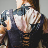 Semi-transparent tailored Margot shirt with geometric pattern