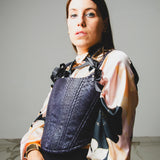 Semi-transparent tailored Margot shirt with geometric pattern