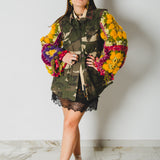 9 - WILD BLOOM – Giacca Remade Camouflage con Maniche Handmade M/L