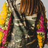 9 - WILD BLOOM – Giacca Remade Camouflage con Maniche Handmade M/L