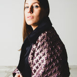 9 - Trench sartoriale oversize " WATSON" - Pezzo Unico - nero con maniche broccato rosa