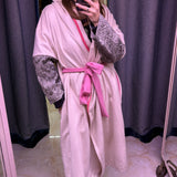 CAPPOTTO WRAP IN LANA VERGINE COLOR PANNA CON MANICA A CONTRASTO